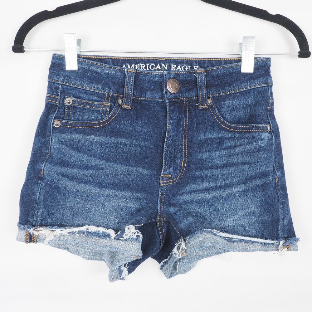 American Eagle Hi-Rise Shortie Denim Shorts 00